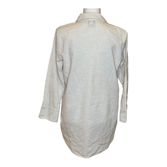 Vineyard Vines striped cream and white linen blend tunic women’s size Medium - Picture 4 of 11